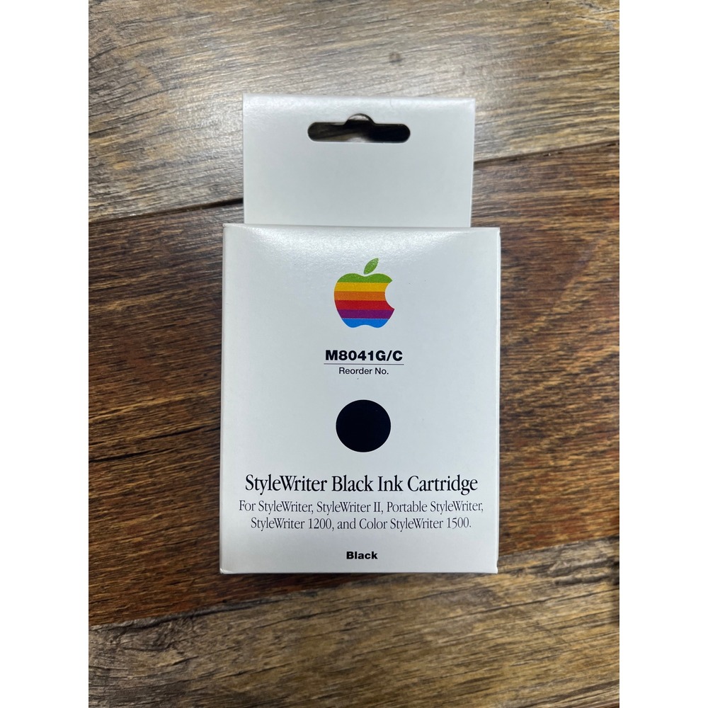 Vintage Apple StyleWriter Black Ink Cartridge M8041G/C Rainbow Logo New Sealed